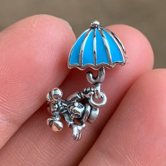 NWOT Disney Jiminy Cricket and Umbrella Dangle Charm Sterling Silver 925 - Picture 1 of 11